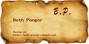 Both Pongor névjegykártya